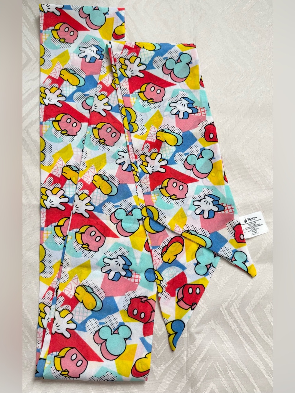 Colorful Disney Parks Mickey Mouse Cartoon Character Purse Scarf Thin Multicolor